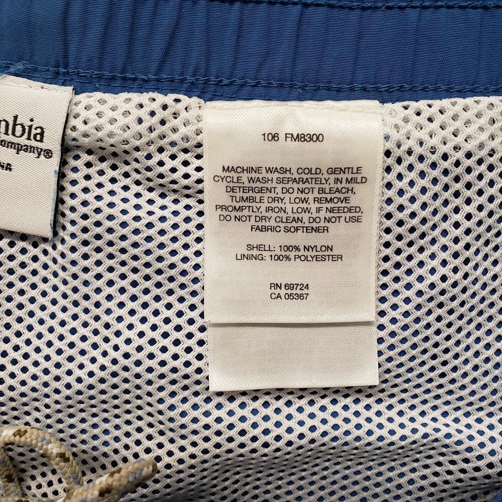 Columbia PFG Shorts Mens 2XL Blue Fishing Outdoors Swim Trunks Stretch Lined - Picture 6 of 10